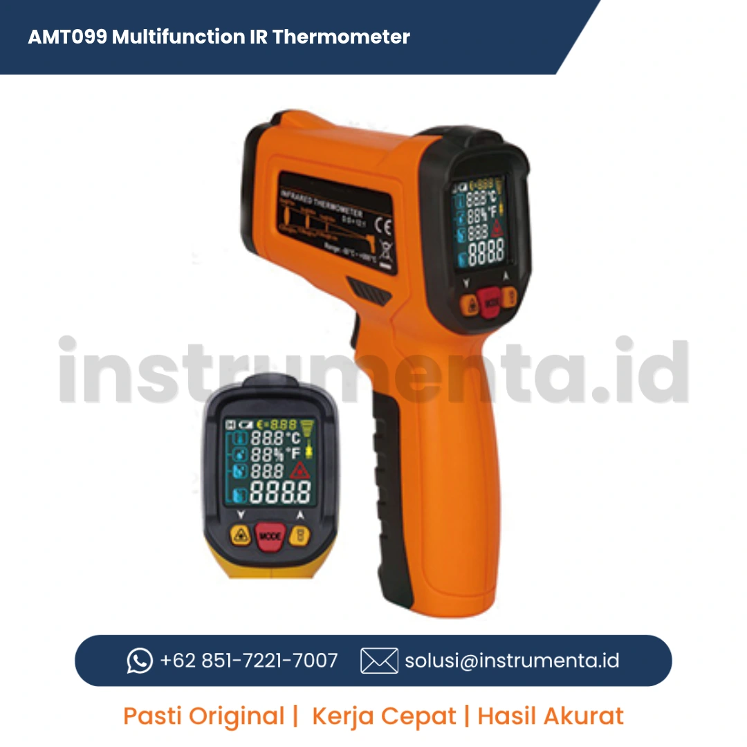 Importir Resmi AMT099 Multifunction IR Thermometer Alat Ukur Suhu Inframerah Tanpa Sentuh Termometer Digital Industri